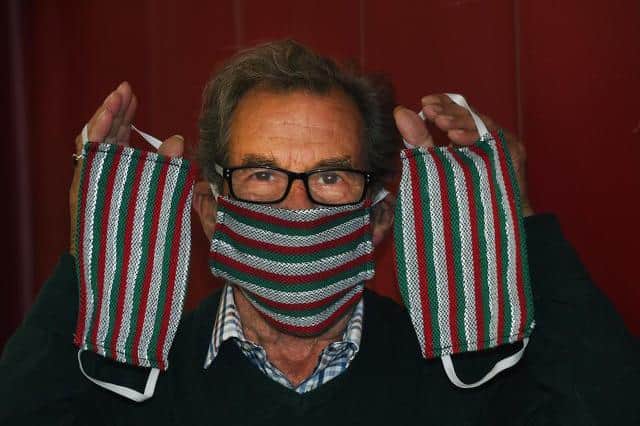 Paul with his Leicester Tigers face masks.