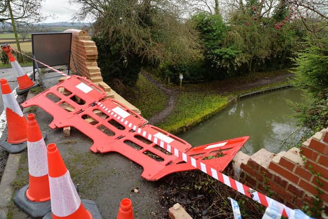 The canal bridge has been hit for the second time in a year.
PICTURE: ANDREW CARPENTER