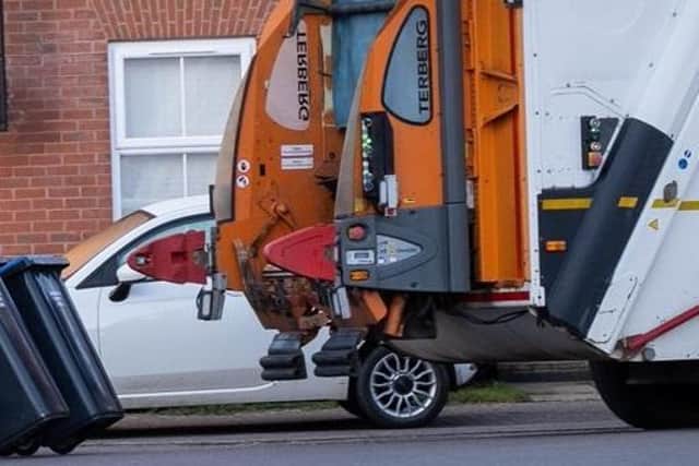 Drivers are being urged not to deny access to 999 crews and refuse vehicles by parking badly after dustbin lorries were blocked off in a Harborough village.