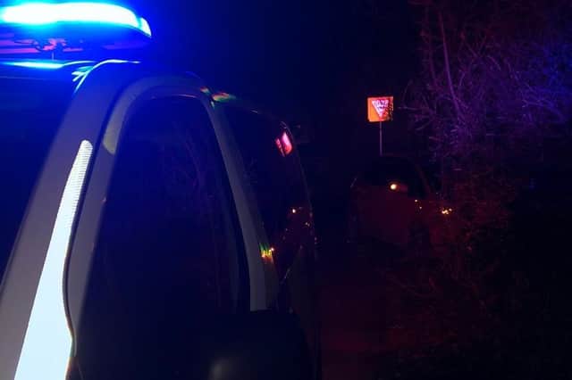 A driver crashed into a hedge on a slippery road in Kibworth Beauchamp last night (Monday) before making off before police turned up.