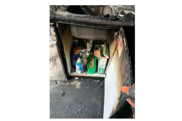 These powerful pictures showing the terrible damage caused have now been posted on social media by Desborough fire station with the house owner’s permission.