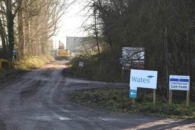 Construction entrance at Gartree Prison.
PICTURE: ANDREW CARPENTER
