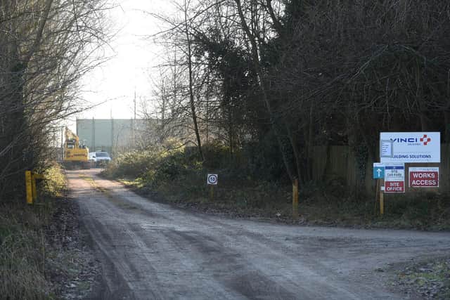 Construction entrance at Gartree Prison.
PICTURE: ANDREW CARPENTER