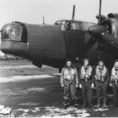 The wartime crew by a Wellington bomber