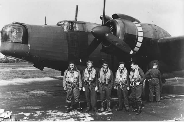 The wartime crew by a Wellington bomber