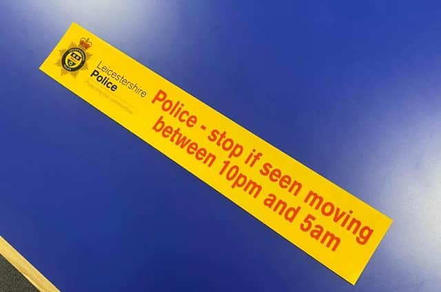Leicestershire Police are producing stickers (pictured) for owners to display on the back of their equipment in an attempt to deter and defeat criminals.