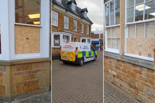 A teenage man has been charged with four counts of criminal damage after the windows of four shops and businesses in Market Harborough were smashed on Friday.