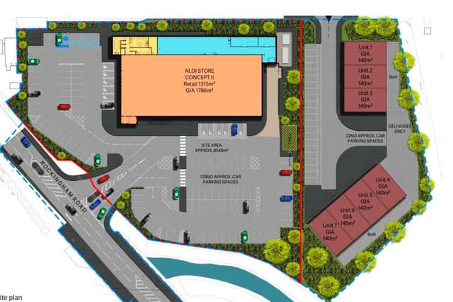 A plan of the proposed new Aldi store