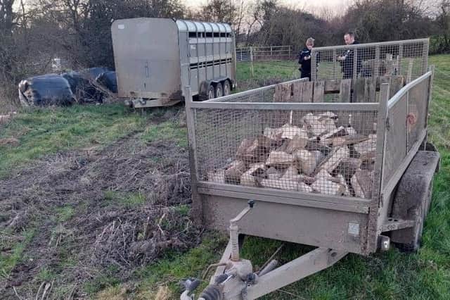 Police have quickly recovered a trailer and quad bike stolen from a farm in a Harborough village.