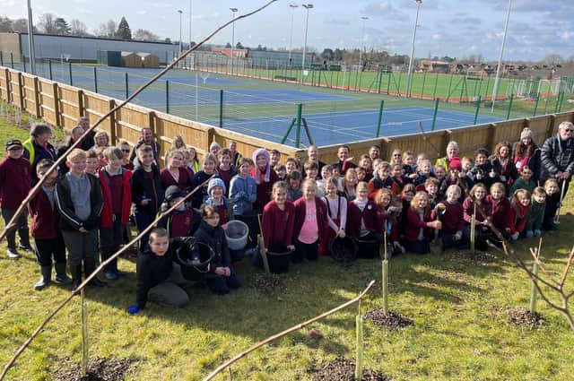 Youngsters from Church Langton Primary and Market Harborough C of E teamd up to back the bold eco scheme at Robert Smyth Academy on Burnmill Road.