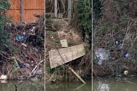 A disgusted walker has taken these new pictures of rubbish that’s just been piled up just feet from the water’s edge by Greenacres travellers’ site.
