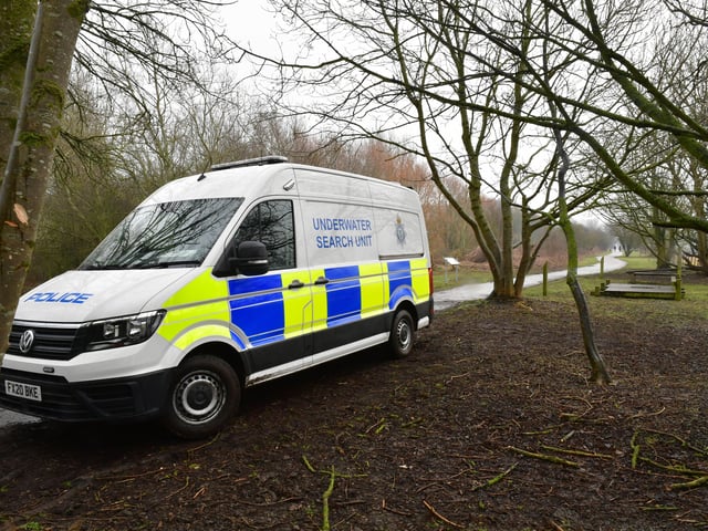 Police at Witham Way Country Park in Boston.