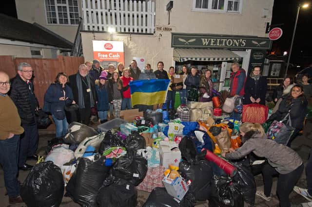 Individuals and families from all over Harborough donated scores of bags of nappies, medical supplies, clothes and other vital supplies for devastated men, women and children fleeing their war-torn homeland in eastern Europe.