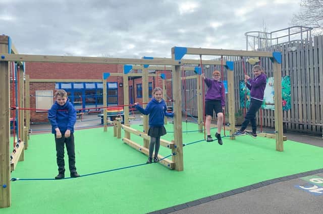 Pupils at Little Bowden Primary School are now having even more fun after having a new climbing frame fitted.