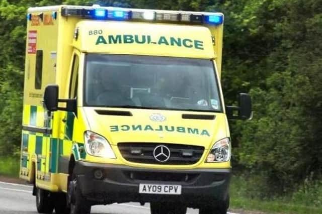 An ambulance and van collided on the edge of Market Harborough yesterday (Wednesday).
