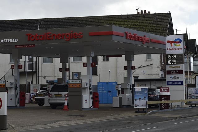 PetrolPrices.com shows the garage at Eastfield Road service station is charging 153.9p for petrol (price recorded as of 9 March) and 168.9p for diesel (price recorded as of 11 March).