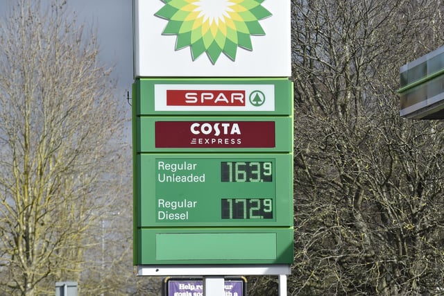 PetrolPrices.com shows BP in Bretton Road is charging 163.9p
 for petrol (price recorded as of 9 March) and 172.9p for diesel (price recorded as of 9 March).