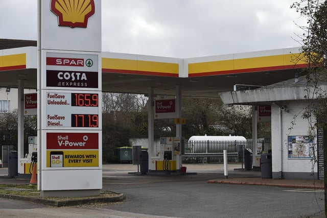 PetrolPrices.com shows Shell in Lincoln Road is charging 165.9p for petrol (price recorded as of 11 March) and 171.9p ​for diesel (price recorded as of 11 March)