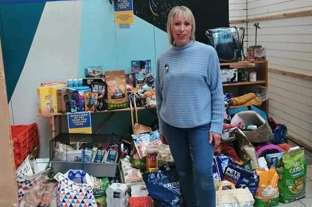 People turned up from throughout the district to hand over hundreds of items at a last-minute stall quickly set up at Harborough Market in Market Harborough on Saturday.
