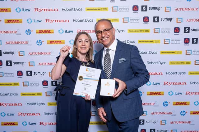Julie with Dragons Den star Theo Paphitis
