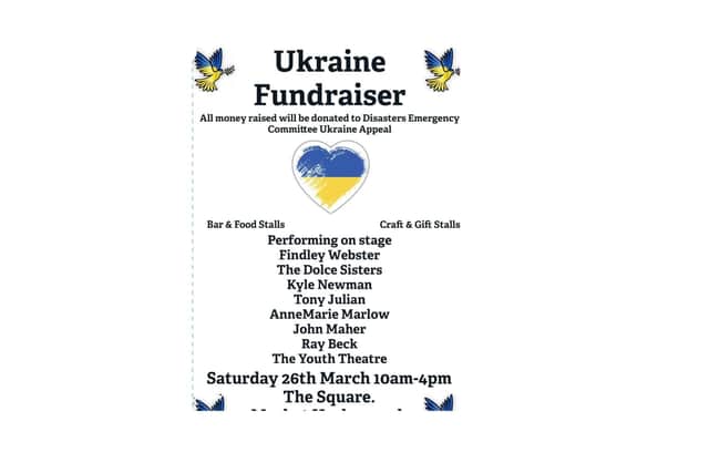 A special fundraiser is going ahead in Market Harborough town centre on Saturday March 26 to support the people of Ukraine.