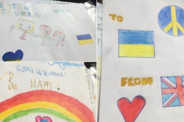 Schoolchildren from Kibworth C of E Primary School made these pictures for the people running aid to Poland.