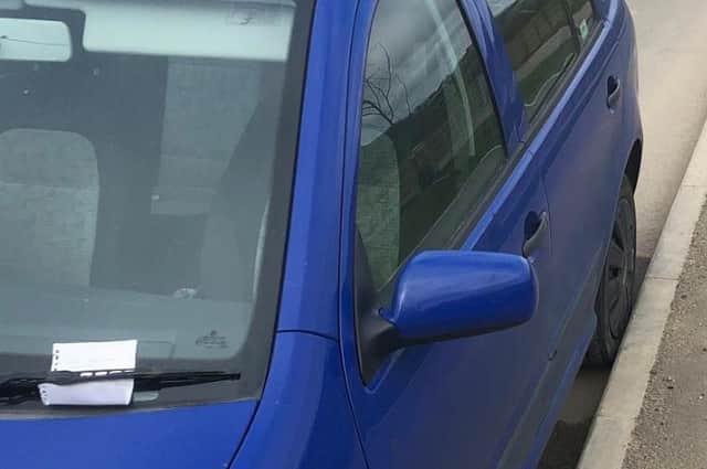 This blue Skoda was seized by police yesterday (Sunday) after it was dumped in Harborough district.