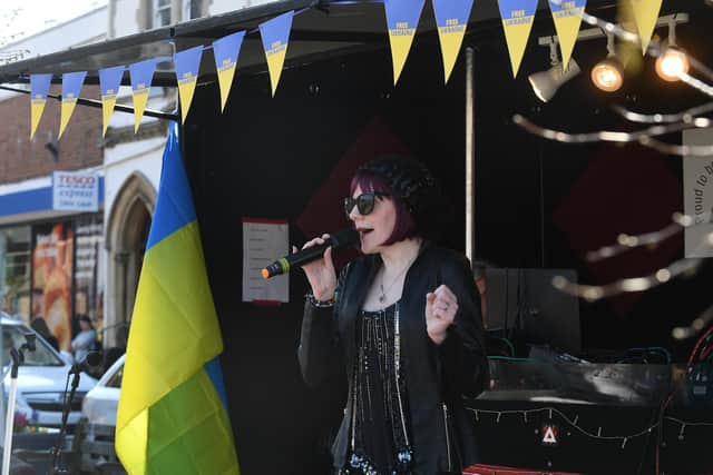 AnneMarie Marlow on stage during the Ukraine Fundraiser.
PICTURE: ANDREW CARPENTER