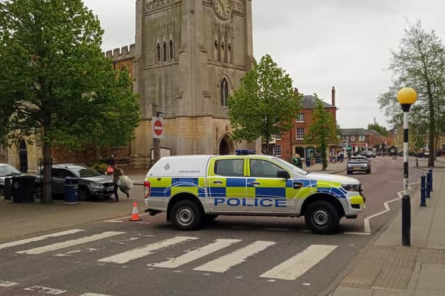 Police have sealed off the High Street in Market Harborough today (Sunday) after an incident in the town centre last night.