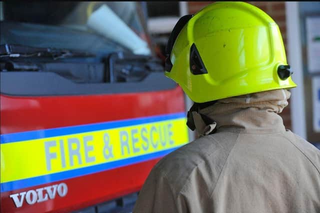 Firefighters have been tackling a large fire in an agricultural building behind Steeplechase Way, Lubenham.
