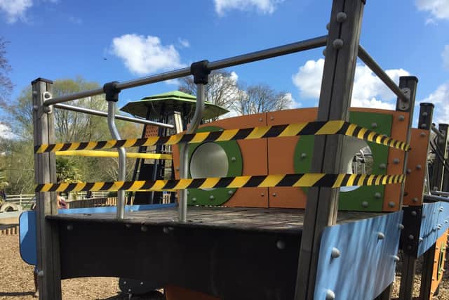 Vandals who damaged a children’s playground in a popular Market Harborough park have been branded “mindless and wilful” by Harborough council.