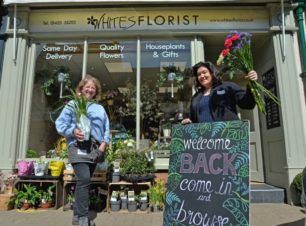 Sally Gee and Emma Swain owner at Whites Florist.
PICTURE: ANDREW CARPENTER