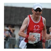 Bill Kerr running for the BHF at the Harborough Half Marathon.