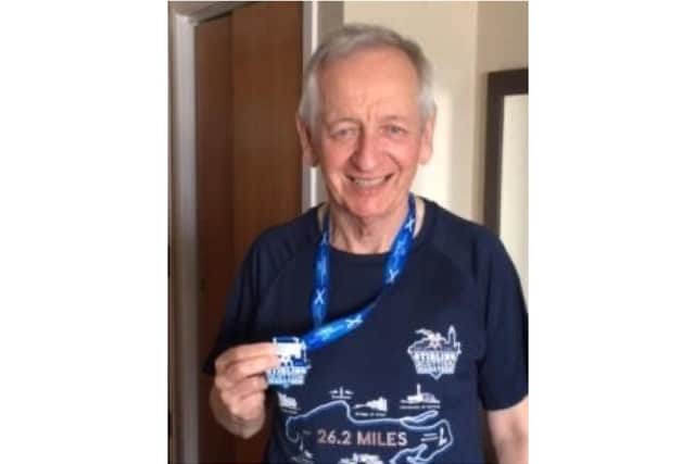 Bill Kerr after completing the Scottish Marathon.