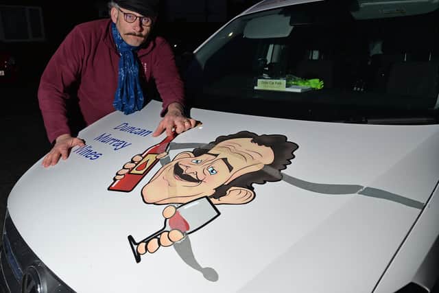 Duncan Murray with his vandalised van after the attack on Caxton Street on Saturday evening.
PICTURE: ANDREW CARPENTER