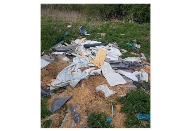 Fly-tippers have dumped a load of waste in a beautiful meadow near Market Harborough.
