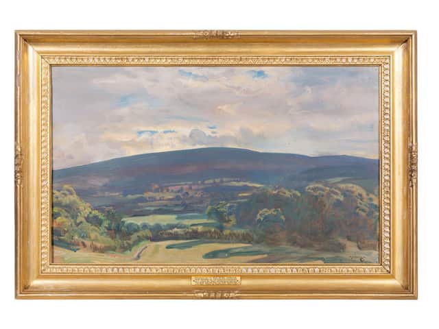 ‘View from Selworthy’, an oil painting by British artist Sir Alfred J Munnings.