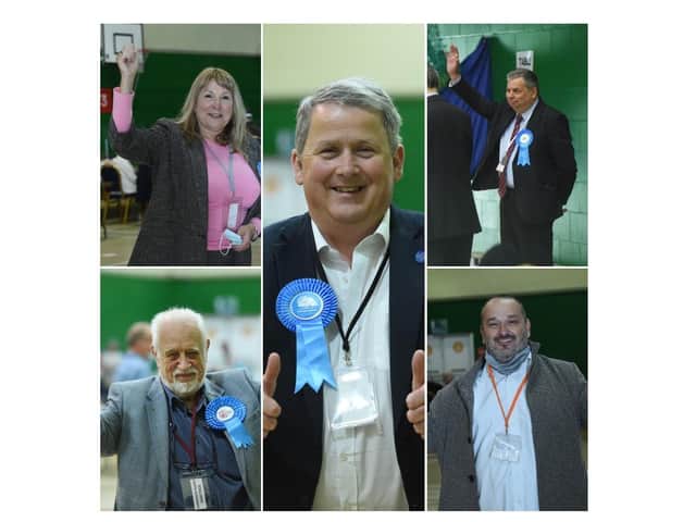 Some of the winning Conservative councillors.