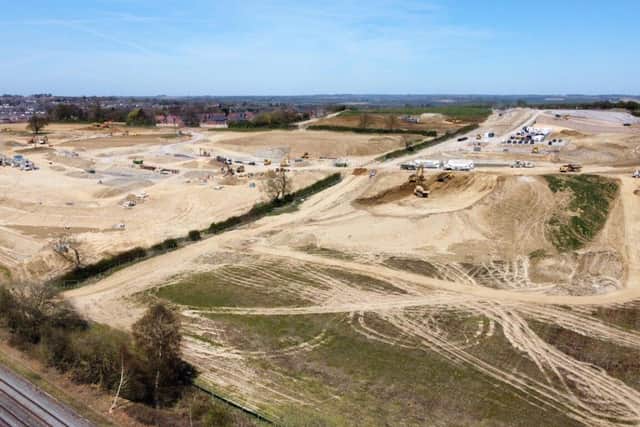 You can see from our aerial pictures here, taken by our photographer Andy Carpenter, just how big this development to the south of the town will be as it starts to take shape.