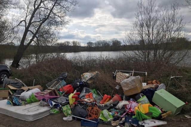 The rubbish was dumped at Saddington Reservoir, near Fleckney.