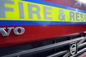 Firefighters raced to tackle the blaze after it started as the vehicle approached Tugby on the A47 as it headed east towards Uppingham.