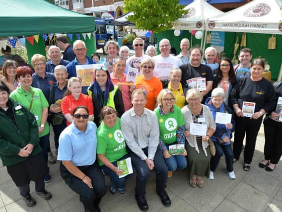 Neil O'Brien MP during the Community and Volunteers Fair on the Square. The photo was taken in 2018 before the pandemic.
PICTURE: ANDREW CARPENTER