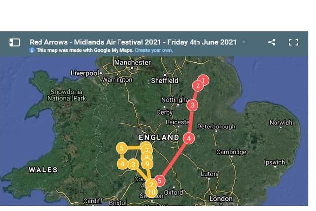 The Red Arrows route