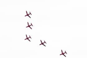 Our photographer Andrew Carpenter took these images of the Red Arrows around 3.20pm.