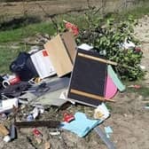 The rubbish was dumped in Gallowfield Road, near Gartree Prison, to the north of Market Harborough.