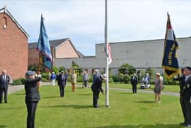 How people marked Armed Forces Day last year (2020). Rev John Morley raises the Armed Forces Flag in the Memorial Gardens. PICTURE: ANDREW CARPENTER