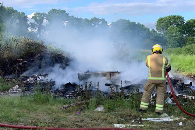 Arsonists torched a massive pile of fly-tipped rubbish twice in three hours in Desborough last night – keeping firefighters at full stretch.