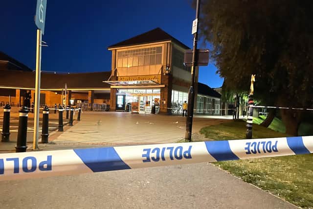 Sainbury's car park has been cordoned off.