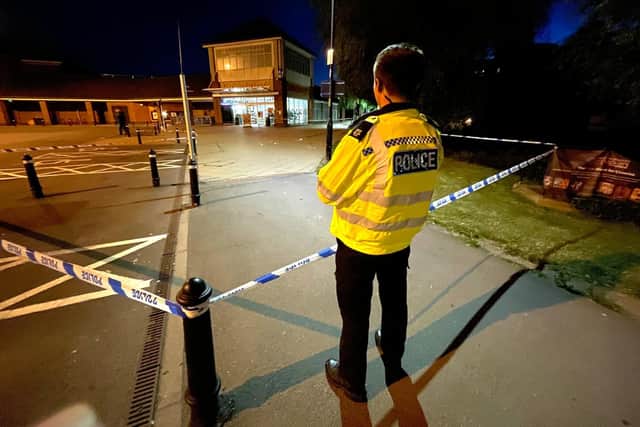 Sainbury's car park has been cordoned off.