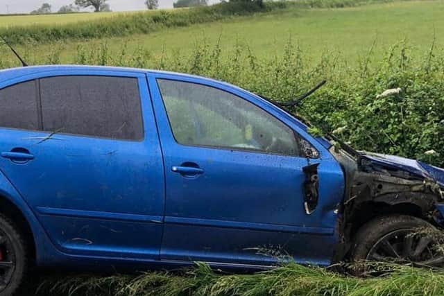 A Market Harborough man was arrested by police today (Friday) on suspicion of drink-driving after a car crashed into a hedge.